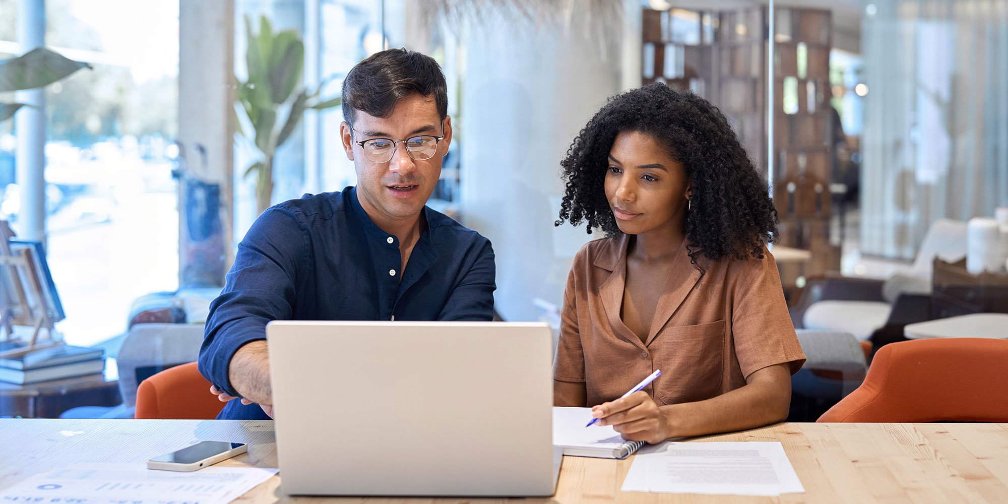 couple looking at a computer